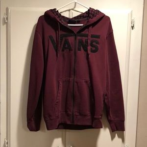Maroon Zip Up Vans Jacket